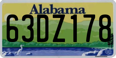 AL license plate 63DZ178