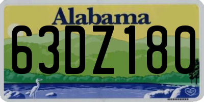 AL license plate 63DZ180