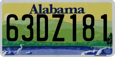 AL license plate 63DZ181