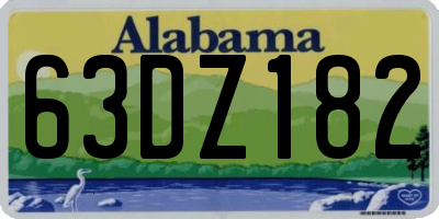 AL license plate 63DZ182