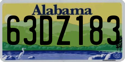AL license plate 63DZ183