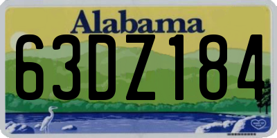 AL license plate 63DZ184