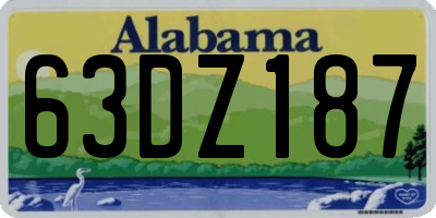 AL license plate 63DZ187