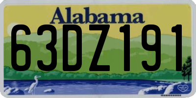 AL license plate 63DZ191