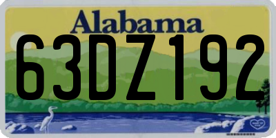 AL license plate 63DZ192