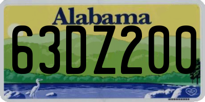 AL license plate 63DZ200