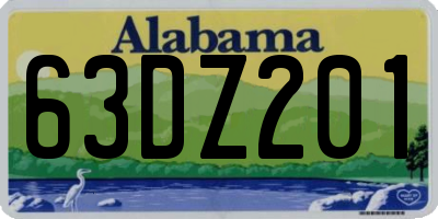 AL license plate 63DZ201