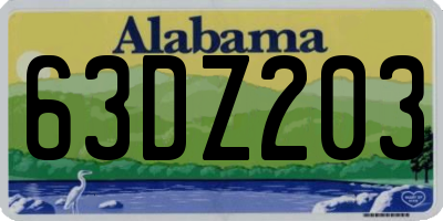 AL license plate 63DZ203