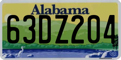 AL license plate 63DZ204