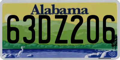 AL license plate 63DZ206