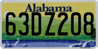 AL license plate 63DZ208