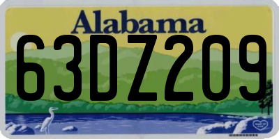 AL license plate 63DZ209