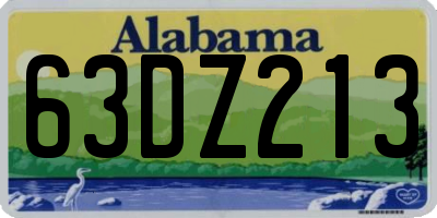 AL license plate 63DZ213