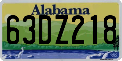 AL license plate 63DZ218