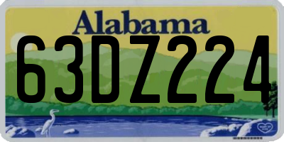 AL license plate 63DZ224