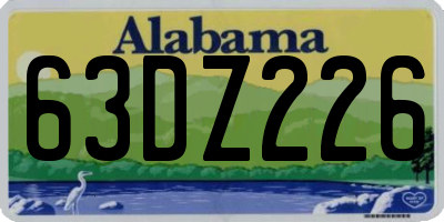 AL license plate 63DZ226