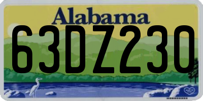 AL license plate 63DZ230