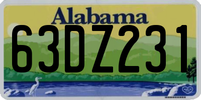 AL license plate 63DZ231