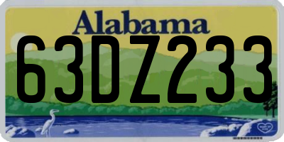 AL license plate 63DZ233