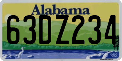 AL license plate 63DZ234