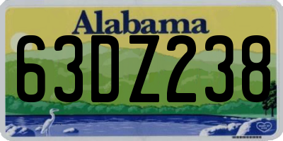 AL license plate 63DZ238