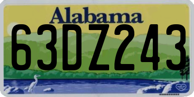 AL license plate 63DZ243