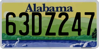 AL license plate 63DZ247