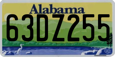 AL license plate 63DZ255