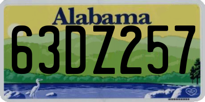 AL license plate 63DZ257
