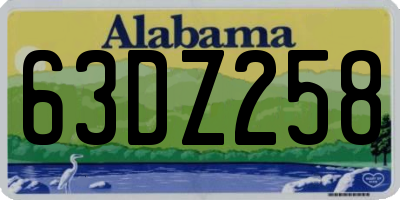 AL license plate 63DZ258