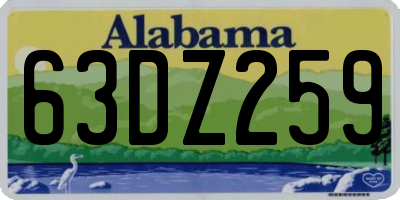 AL license plate 63DZ259