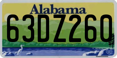 AL license plate 63DZ260