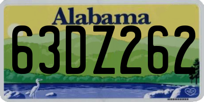 AL license plate 63DZ262