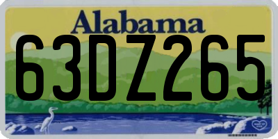 AL license plate 63DZ265