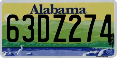 AL license plate 63DZ274
