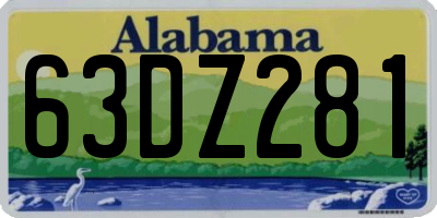 AL license plate 63DZ281