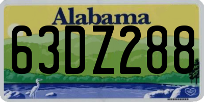 AL license plate 63DZ288