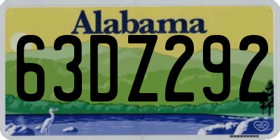 AL license plate 63DZ292