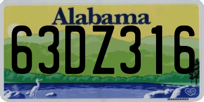 AL license plate 63DZ316