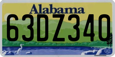 AL license plate 63DZ340