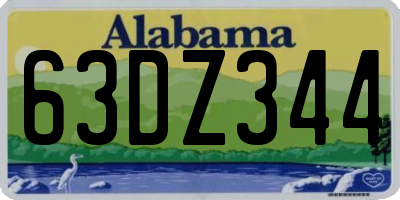 AL license plate 63DZ344