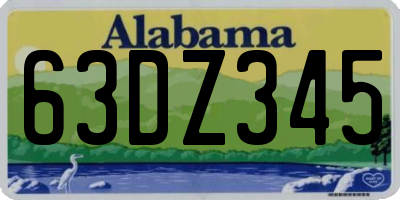 AL license plate 63DZ345