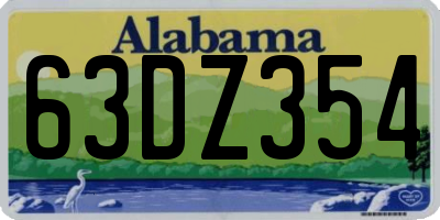 AL license plate 63DZ354