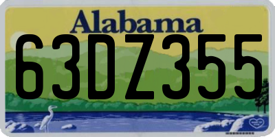 AL license plate 63DZ355