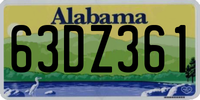 AL license plate 63DZ361