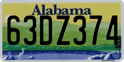 AL license plate 63DZ374