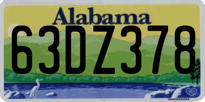 AL license plate 63DZ378