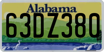 AL license plate 63DZ380