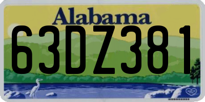 AL license plate 63DZ381