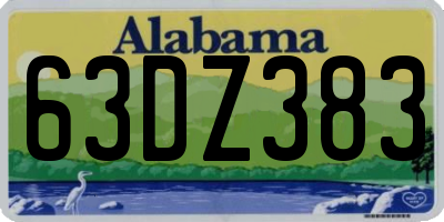 AL license plate 63DZ383